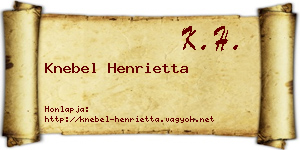 Knebel Henrietta névjegykártya